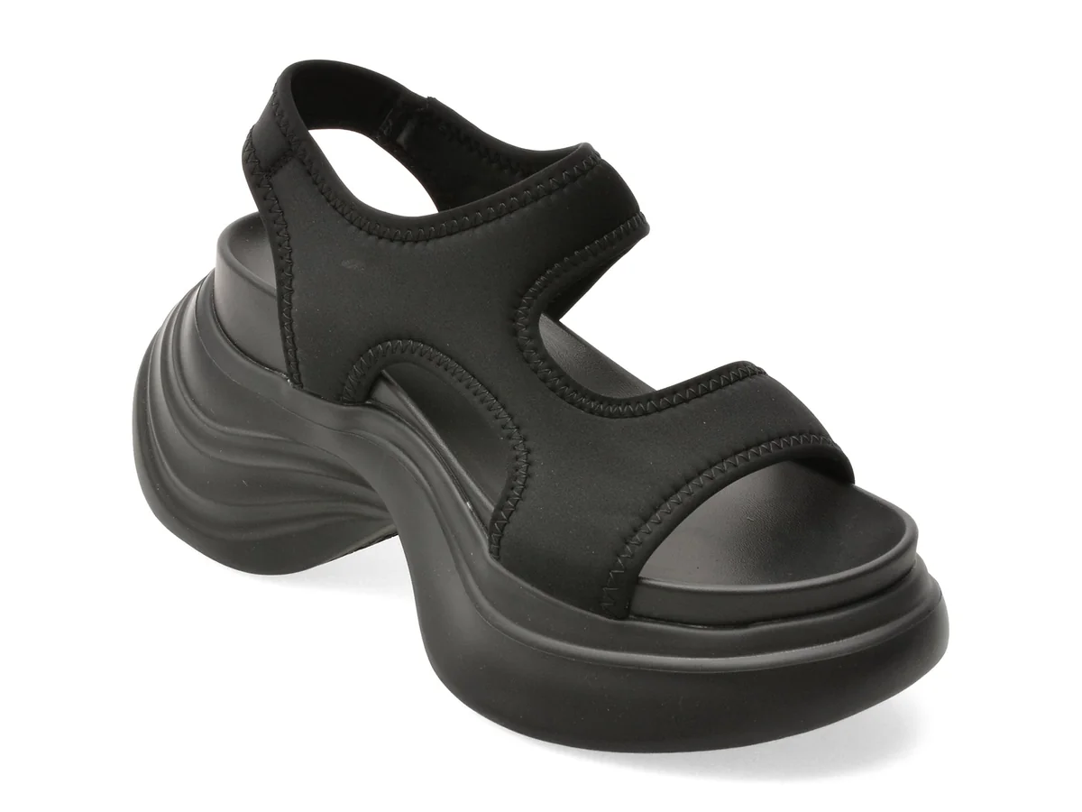 Sandale Gryxx Negre, 6007, Din Material Textil