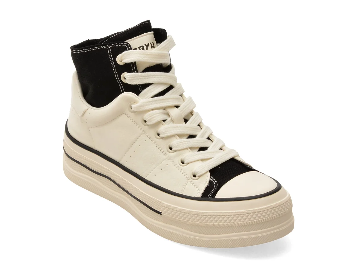 Ghete Sport Gryxx Alb-Negru, 5719, Din Piele Naturală