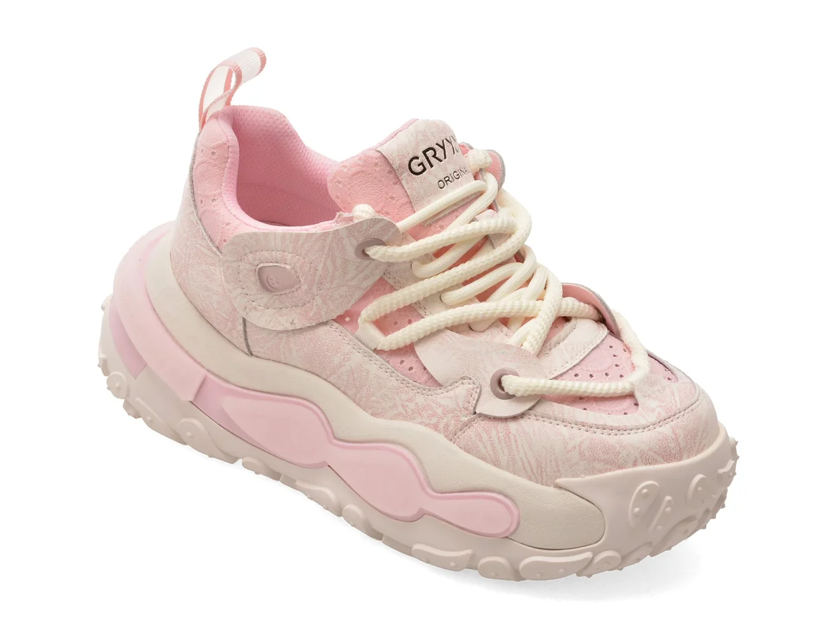 Pantofi Sport Gryxx Roz, 5373, Din Material Textil Si Piele Naturală
