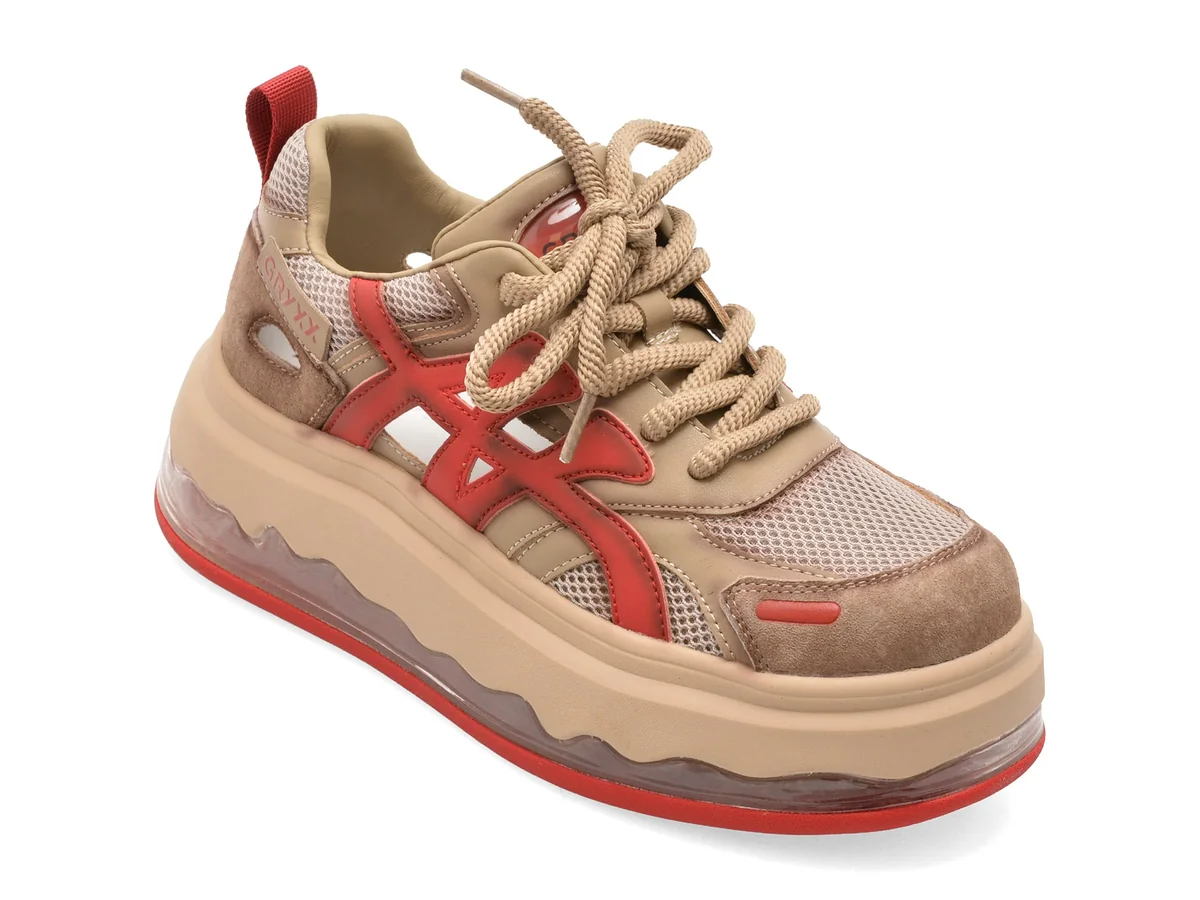 Pantofi Sport Gryxx Roșii, 5S137, Din Material Textil