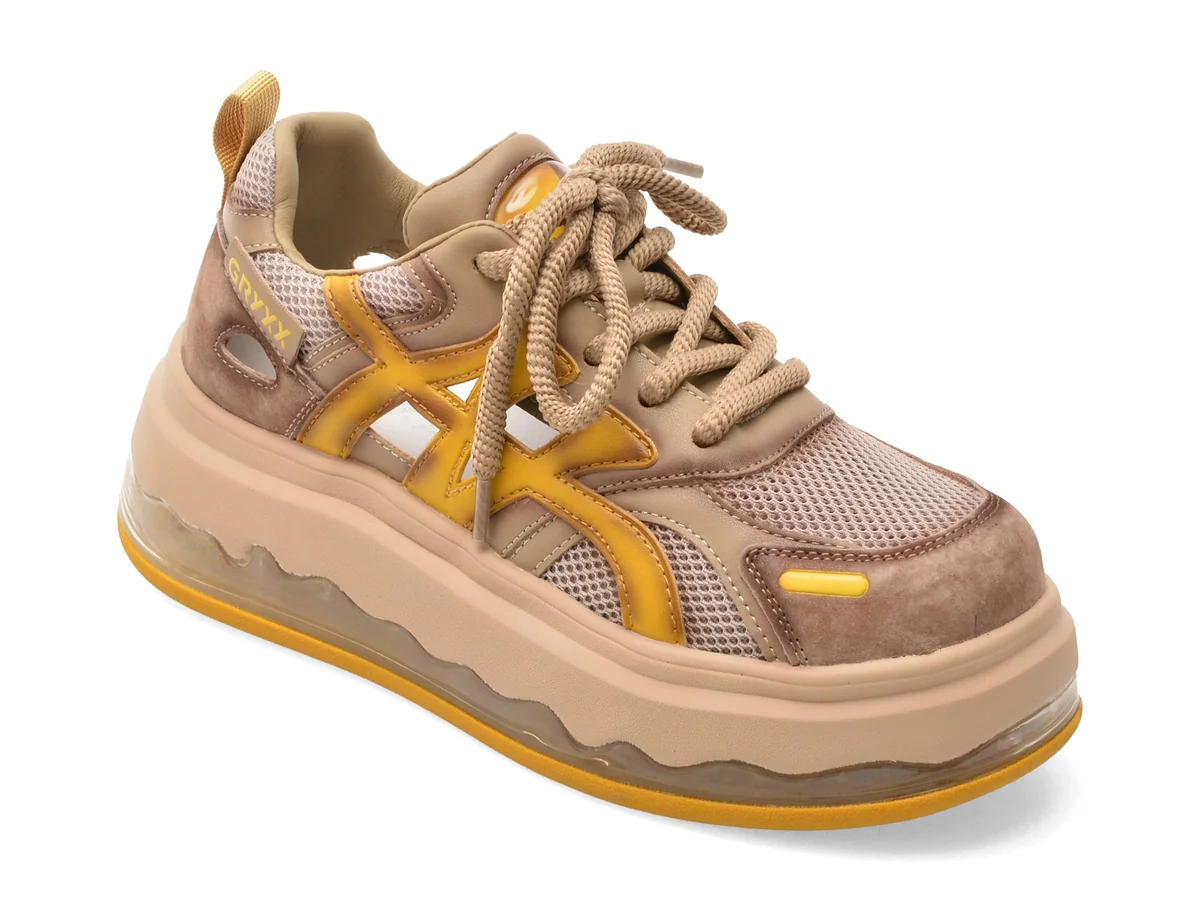 Pantofi Sport Gryxx Galbeni, 5S137, Din Material Textil
