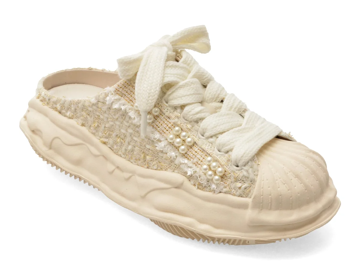 Papuci Flavia Passini Bej, H801559, Din Material Textil