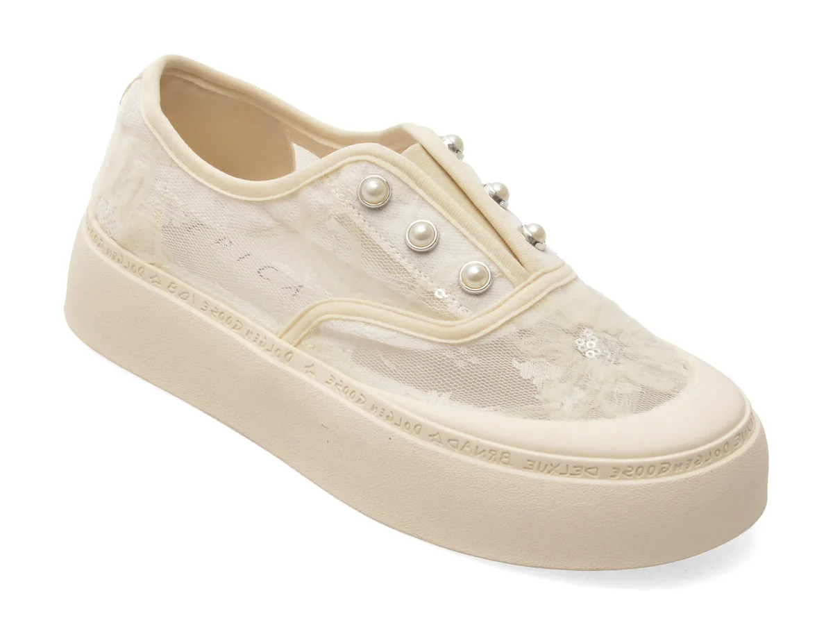 Pantofi Epica Bej, 298, Din Material Textil