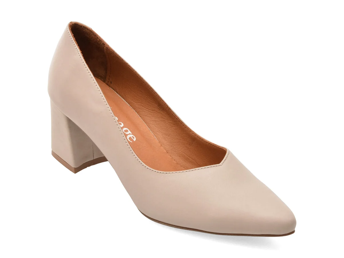 Pantofi Eleganți Image Gri, 1065, Din Piele Naturală