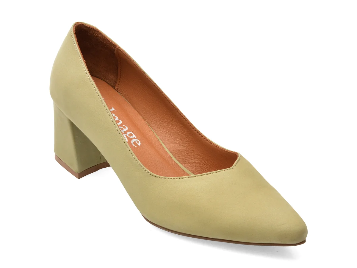 Pantofi Eleganți Image Verzi, 1065, Din Piele Naturală