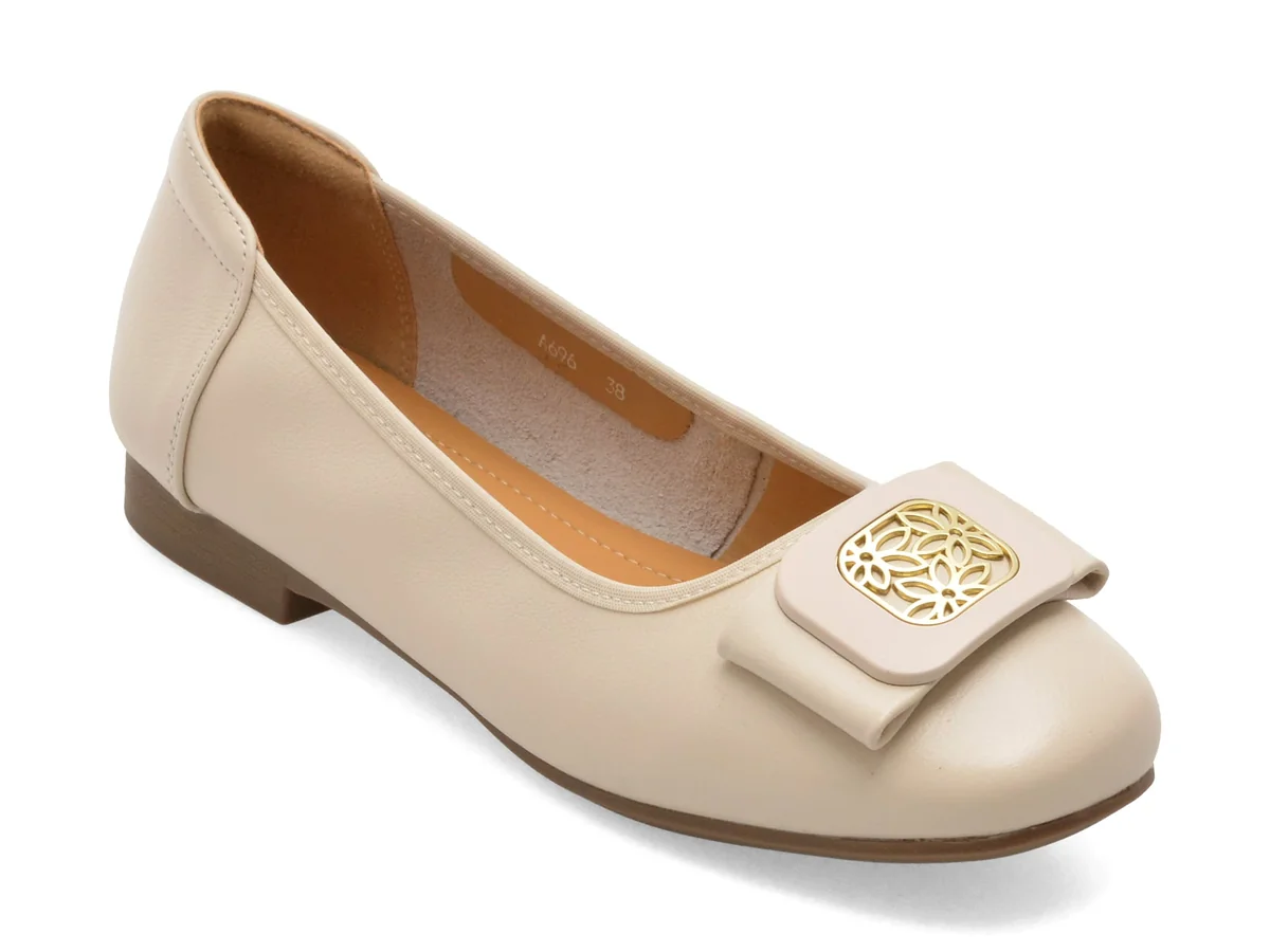 Balerini Image Bej, A696, Din Piele Naturala