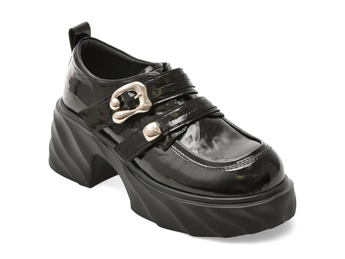 Pantofi Gryxx Negri, 25850, Din Piele Naturala Lăcuită
