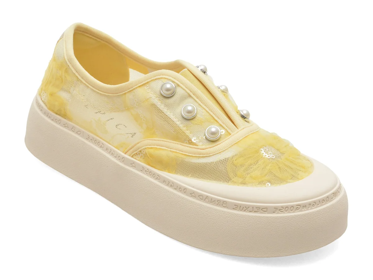 Pantofi Epica Galbeni, 298, Din Material Textil