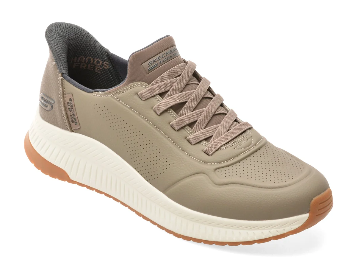 Pantofi Sport Skechers Gri, Bobs Squad 4, Din Piele Ecologică
