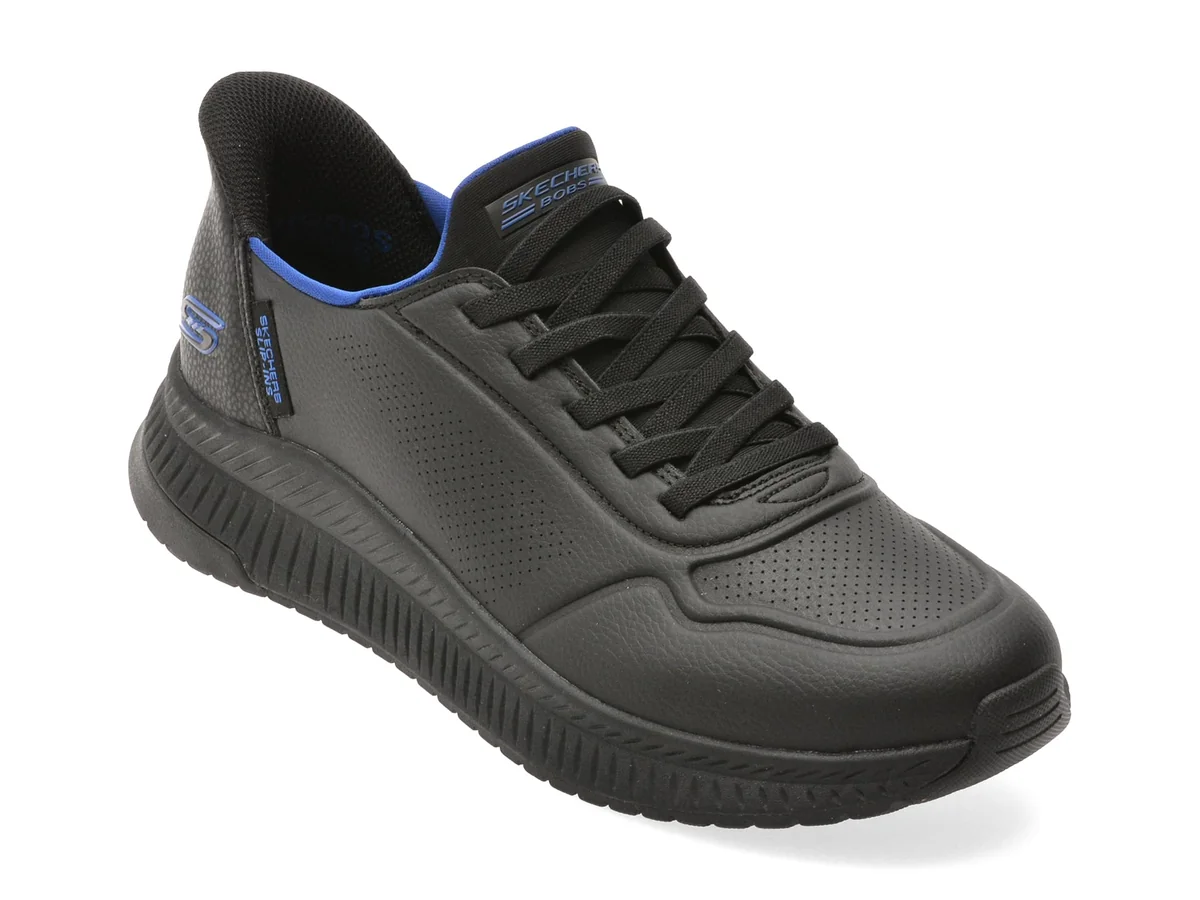 Pantofi Sport Skechers Negri, Bobs Squad 4, Din Piele Ecologica