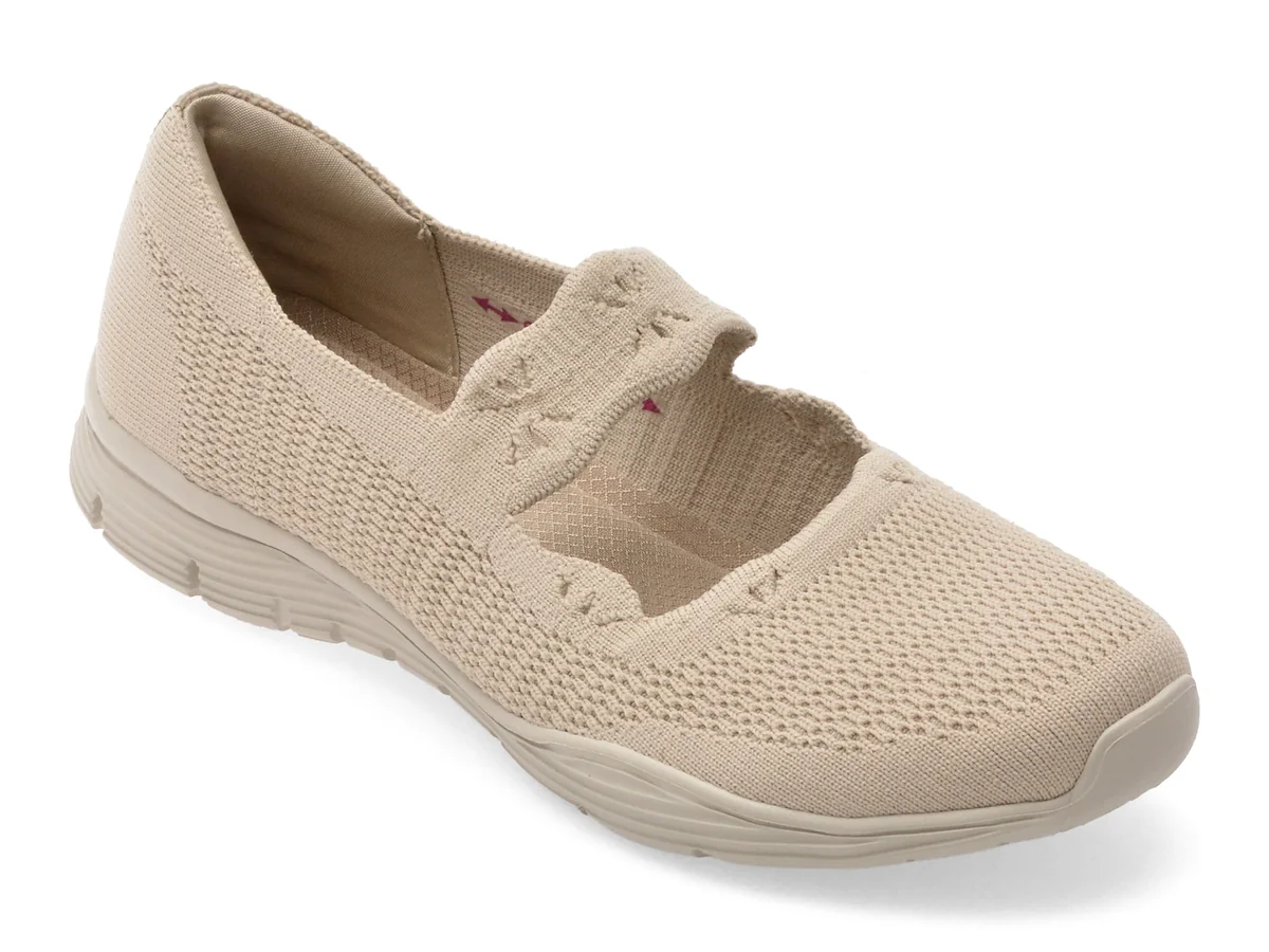 Pantofi Sport Skechers Bej, Seager, Din Material Textil