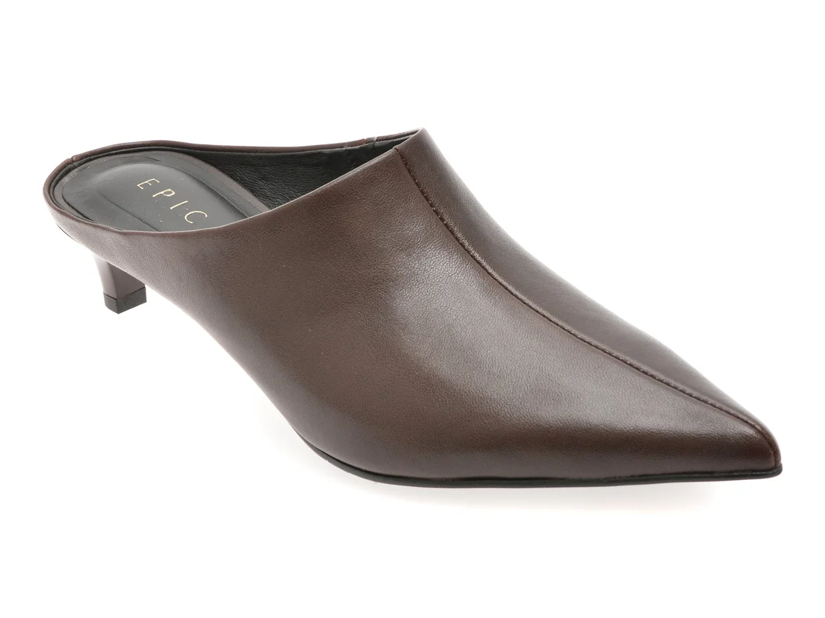 Papuci Epica Maro, 5S56, Din Piele Naturala
