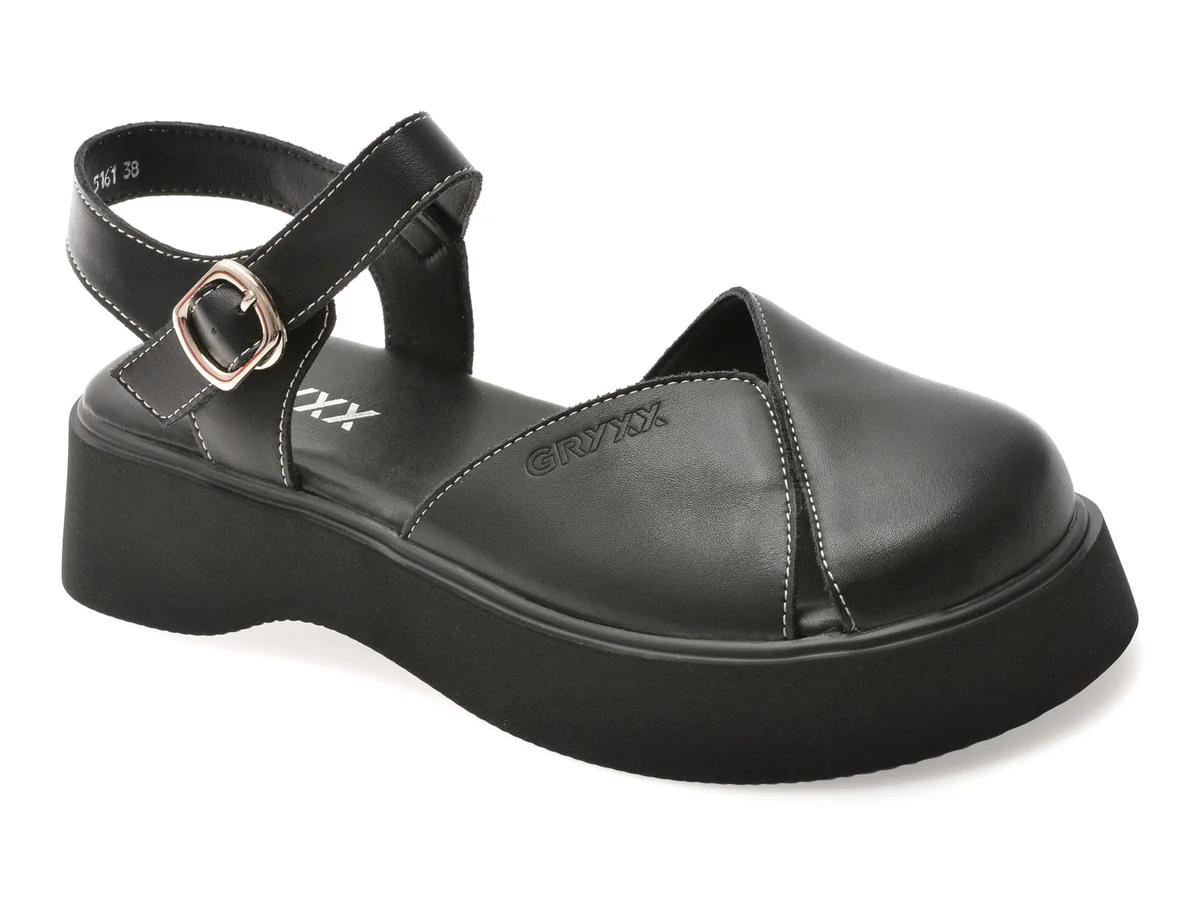 Pantofi Gryxx Negri 5161 Din Piele Naturala
