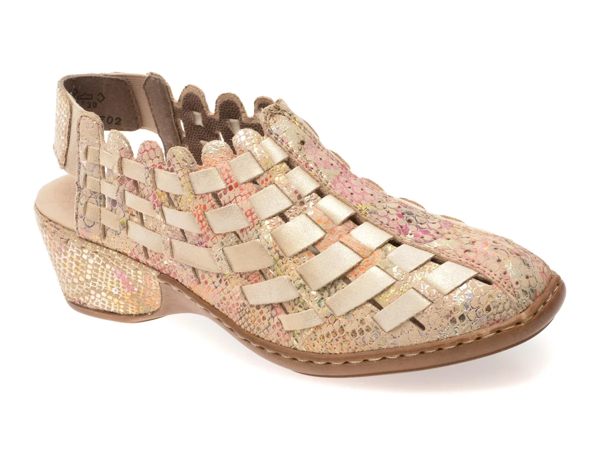 Pantofi Rieker Bej, 47156, Din Piele Ecologică