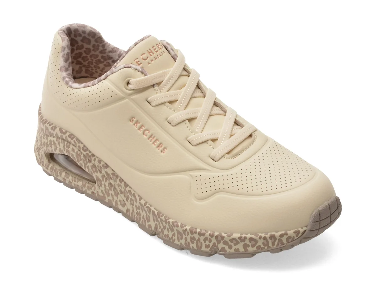 Pantofi Sport Skechers Bej, Uno, Din Piele Ecologica