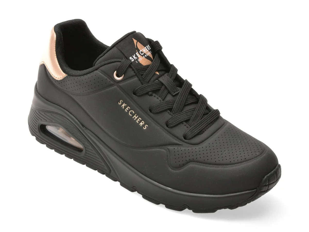 Pantofi Sport Skechers Negri, Uno, Din Piele Ecologică