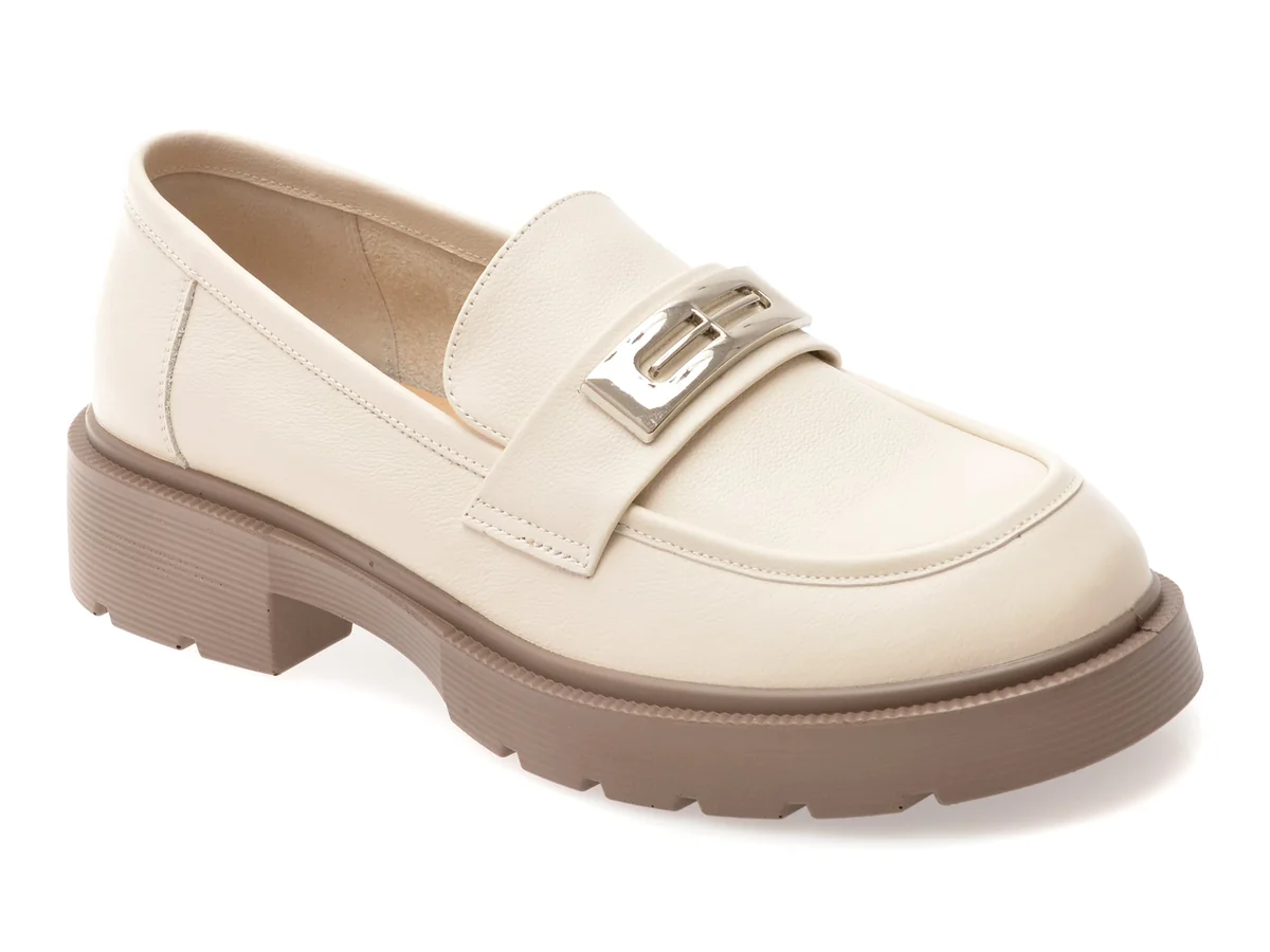 Mocasini Gryxx Bej, 8987, Din Piele Naturala