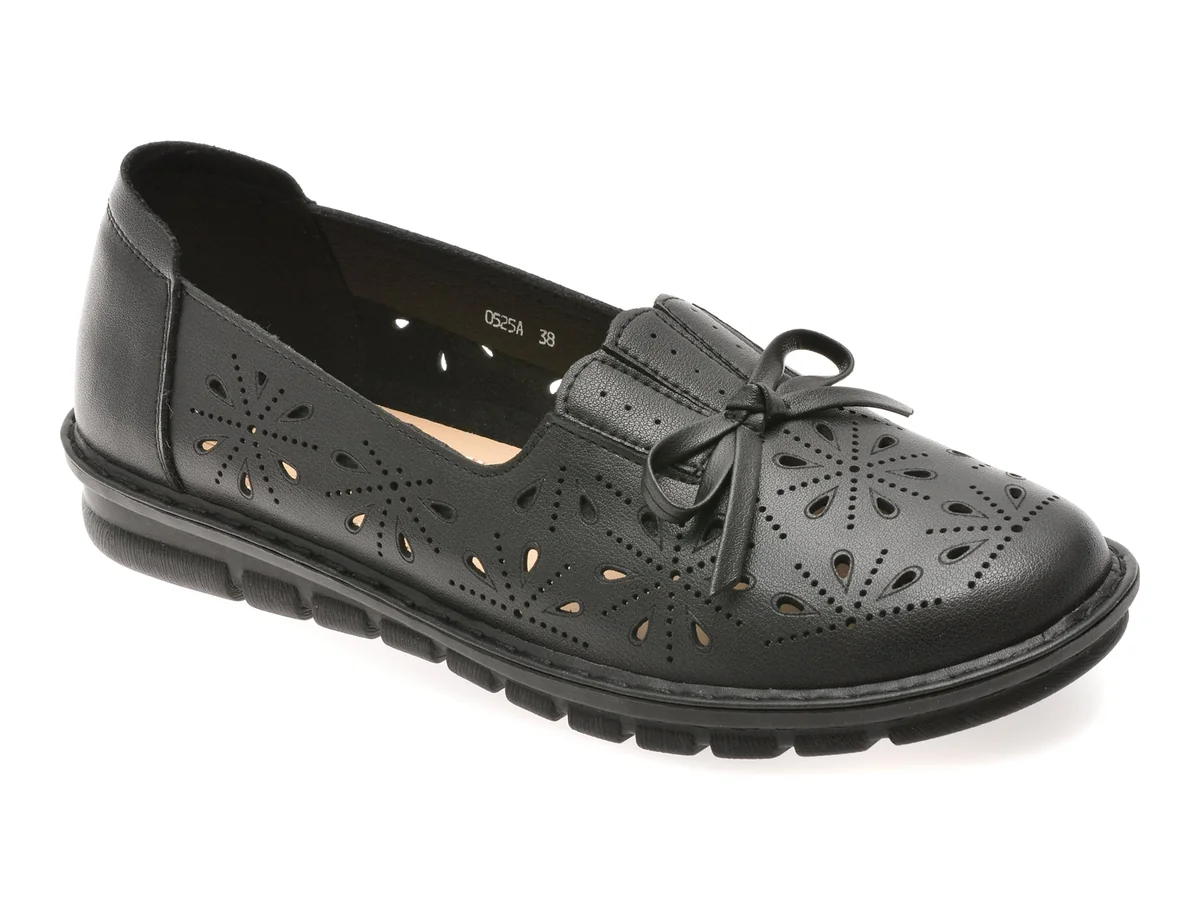 Pantofi Flavia Passini Negri, 525, Din Piele Naturala