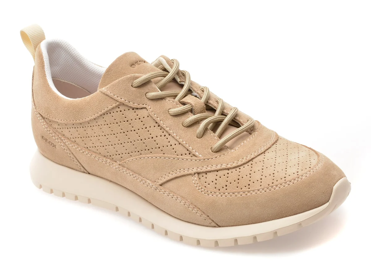 Pantofi Sport Geox Bej, D65YPA, Din Piele Întoarsă