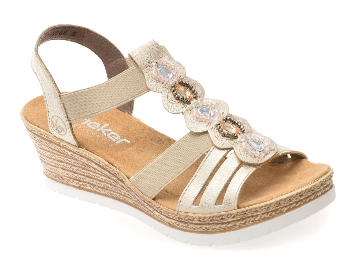 Sandale Rieker Gri, 619B2, Din Piele Ecologică