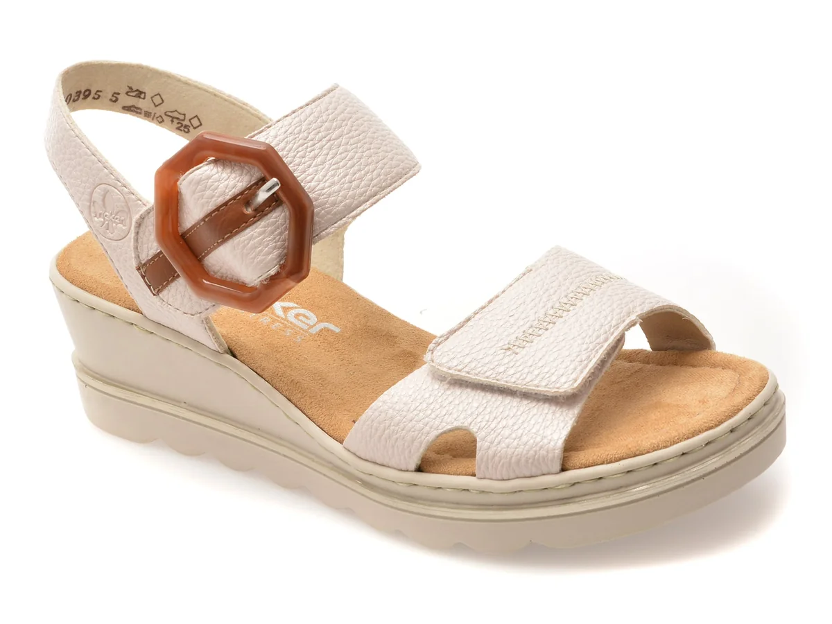 Sandale Rieker Nude, 67476, Din Piele Ecologică