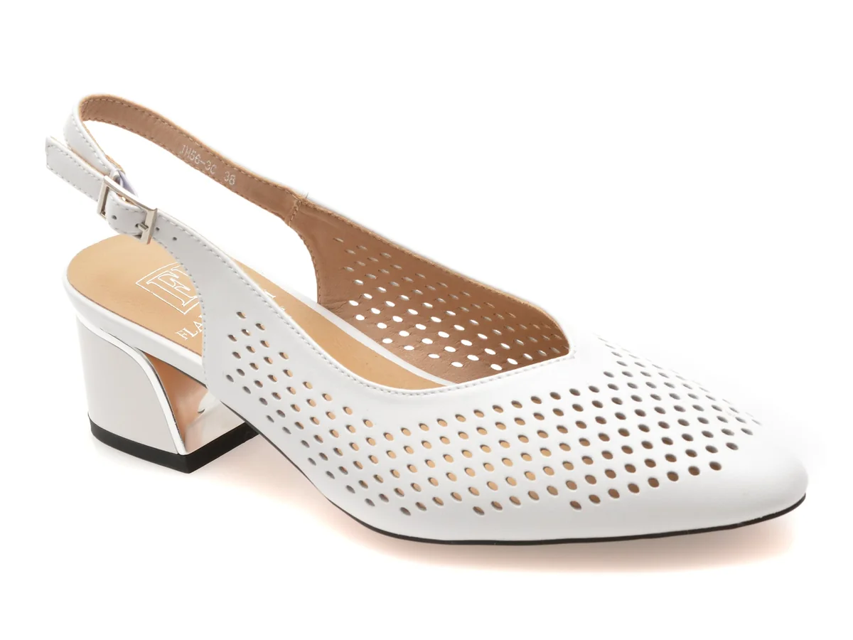 Pantofi Eleganti Flavia Passini Albi JH56 Din Piele Naturala