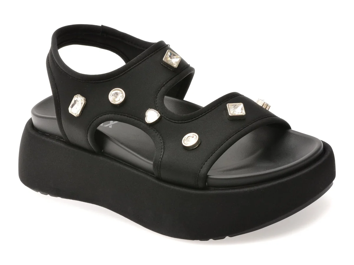 Sandale Gryxx Negre, A55, Din Material Textil