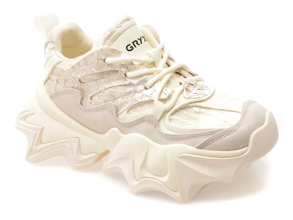Pantofi Sport Gryxx Albi, 100861, Din Material Textil Și Piele Naturală