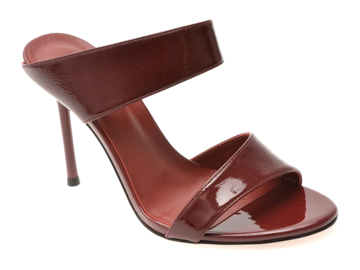 Papuci Image Roșii, E364001, Din Piele Naturală Lăcuită