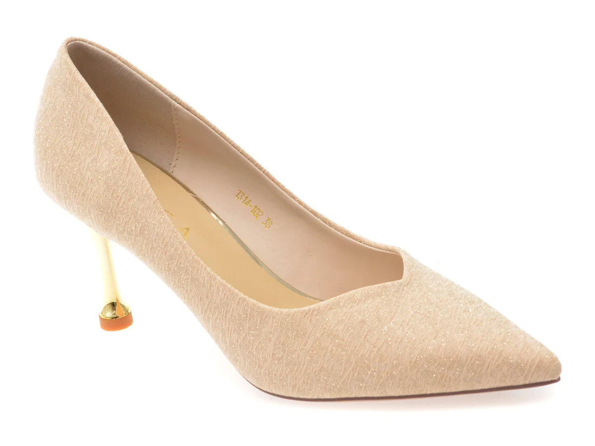 Pantofi Eleganți Epica Bej, 1314102, Din Piele Ecologică