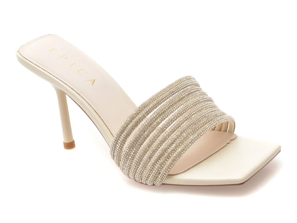 Papuci Epica Albi, 55876, Din Piele Ecologica