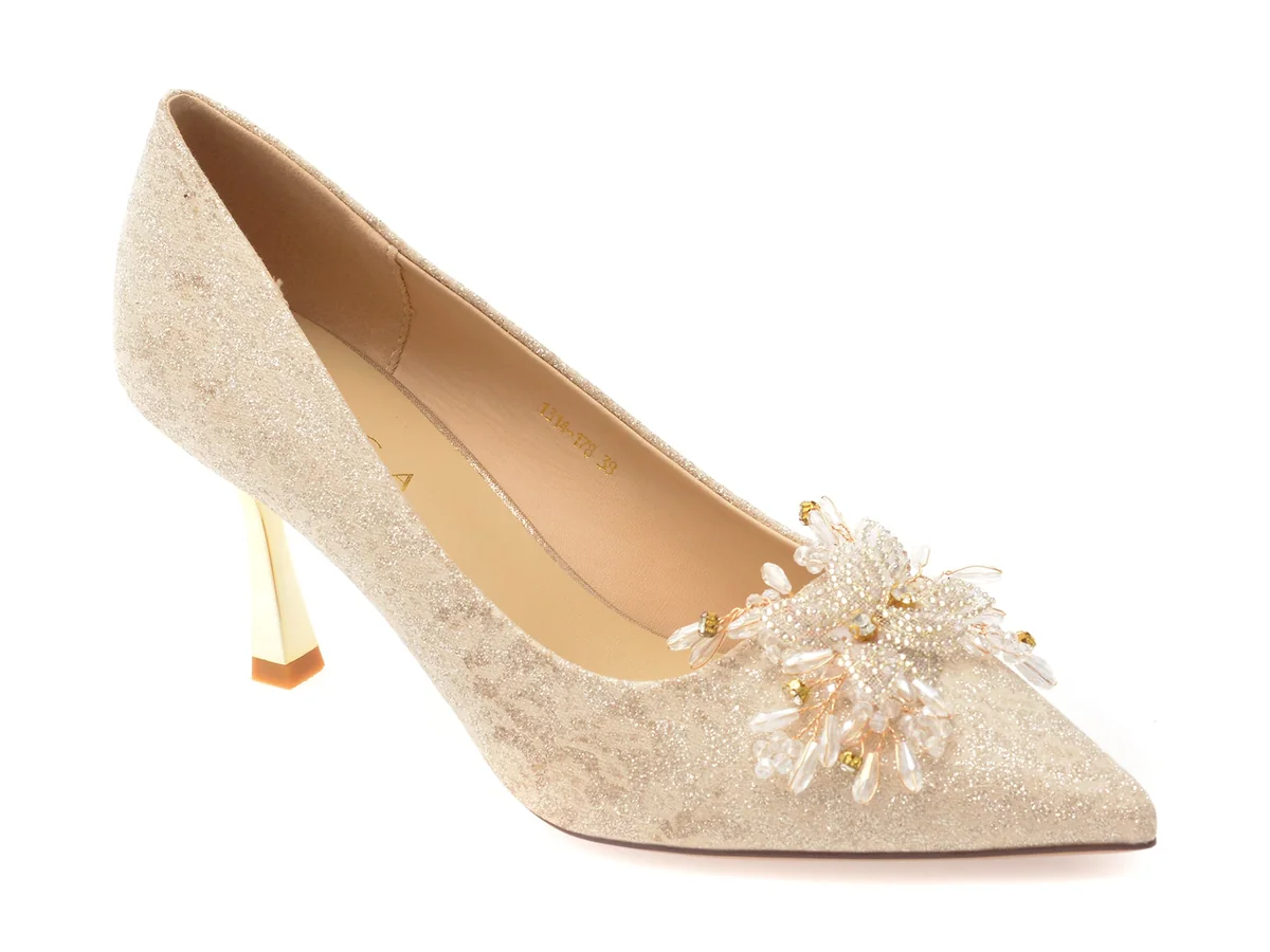 Pantofi Eleganti Epica Bej, 1314178, Din Piele Ecologică