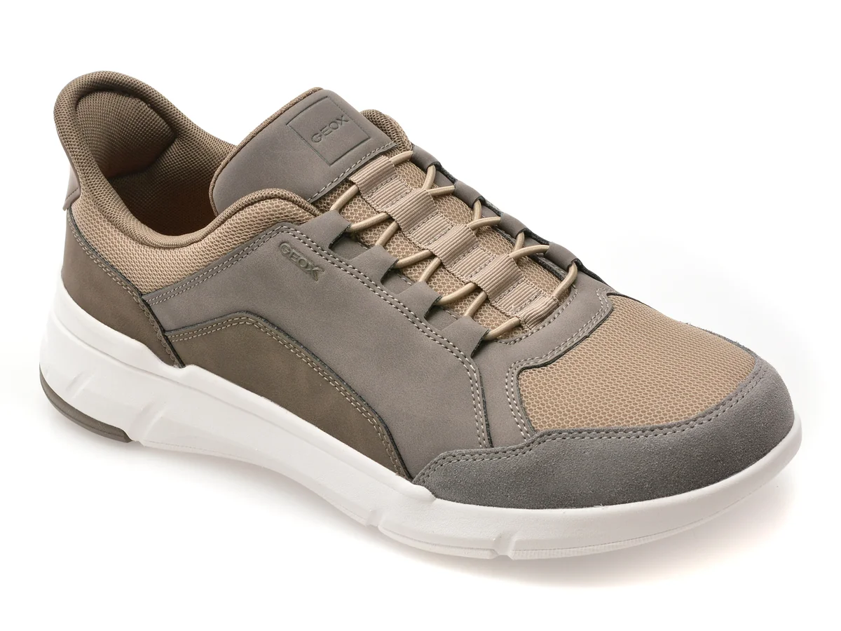 Pantofi Sport Geox Gri, U659KA, Din Piele Ecologică