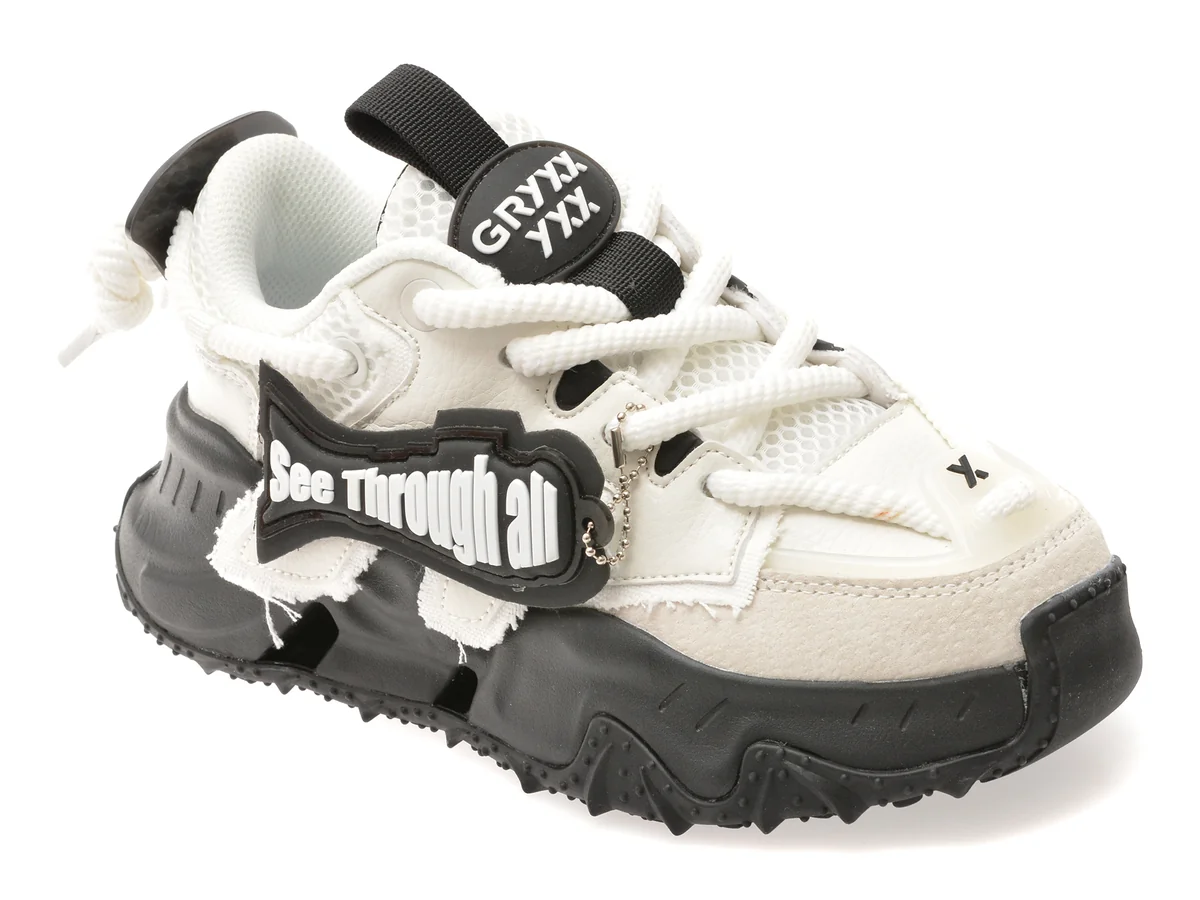 Pantofi Sport Gryxx Alb-Negru, 351216, Din Material Textil