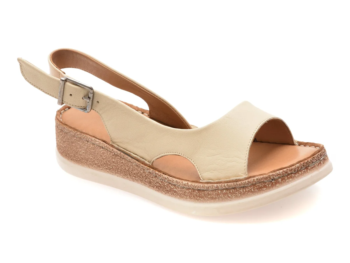 Sandale Flavia Passini Bej, 25100, Din Piele Naturala