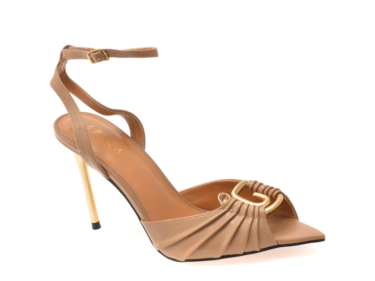 Sandale Elegante Epica Maro, 3Y117, Din Piele Naturala