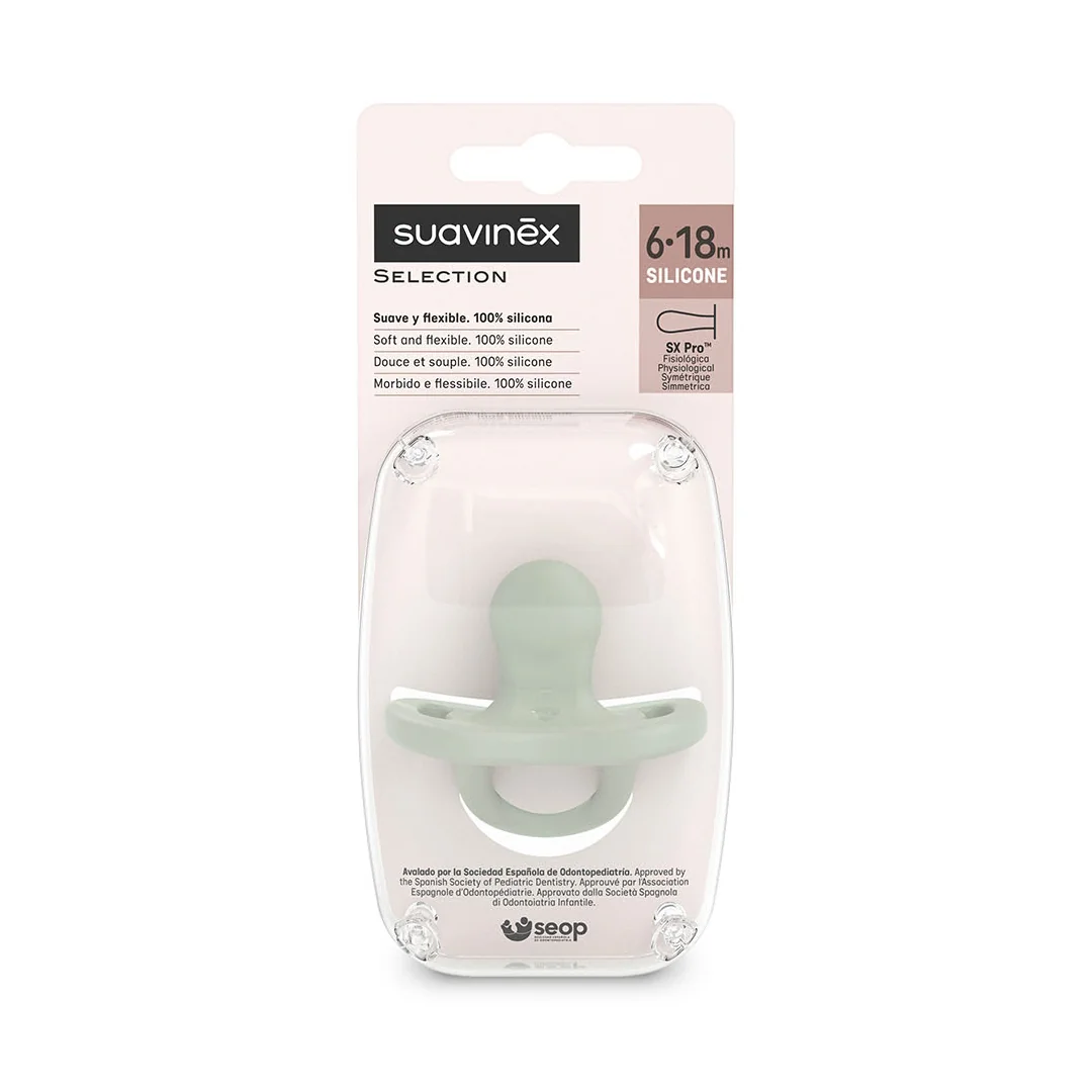 Suzeta fiziologica SX Pro Colour Essence, 6-18 luni, Verde, 1 bucata, Suavinex