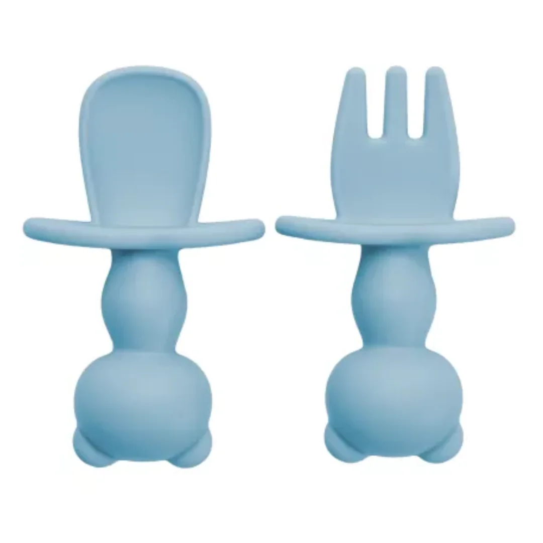 Set Tacamuri din silicon The Little Bear, 6 luni+, Aqua Blue, Appekids