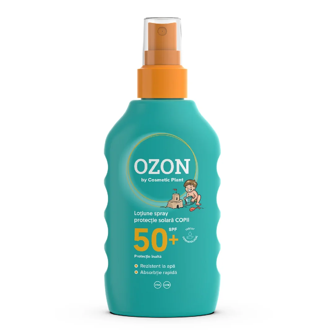 Lotiune spray protectie solara copii SPF50+ Ozone, 200 ml, Cosmetic Plant