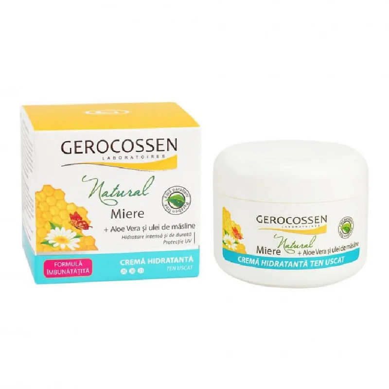 Crema hidratanta ten uscat Natural Miere, 100 ml, Gerocossen