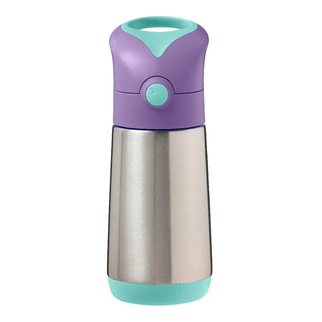 Cana termos cu pai, 12 luni+, Mov/Verde, 350 ml, B.Box