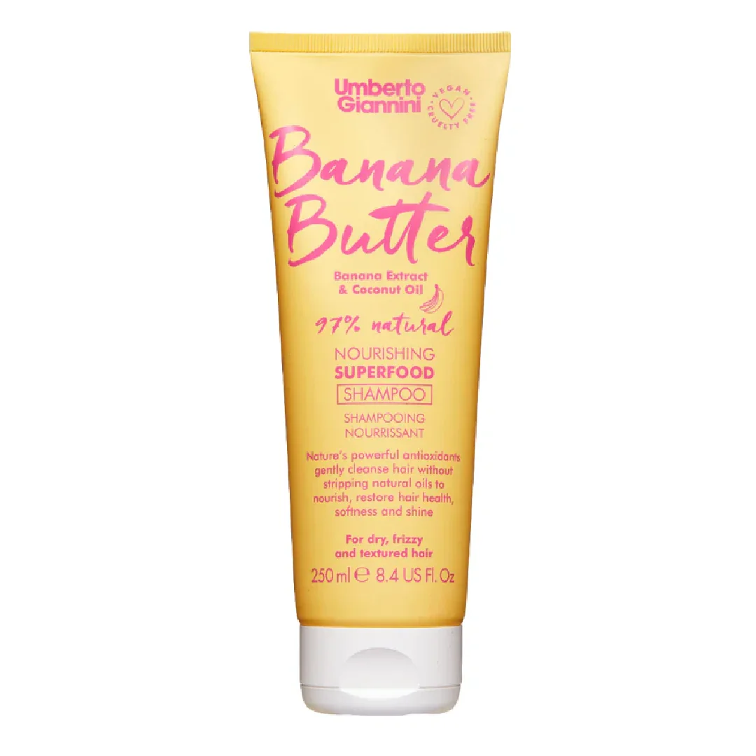 Sampon hranitor pentru par uscat, frizzy si texturat, Banana Butter, 250 ml, Umberto Giannini