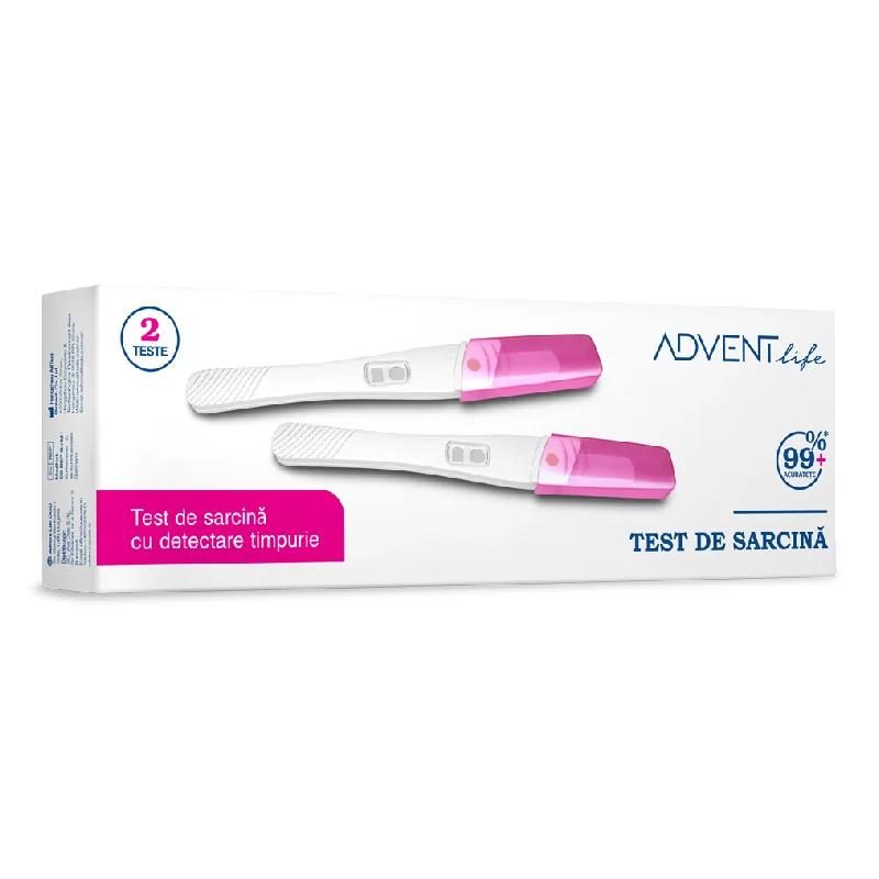 Test de sarcina detectare timpurie tip stilou, 2 bucati, Advent Life