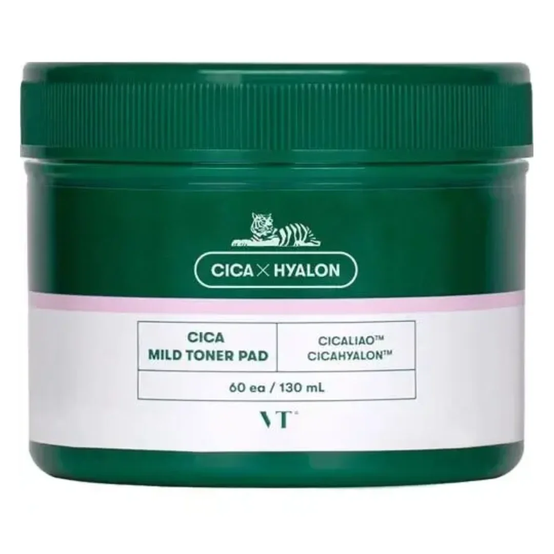 Dischete exfoliante Cica Mild Toner Pads, 60 bucati, VT Cosmetics