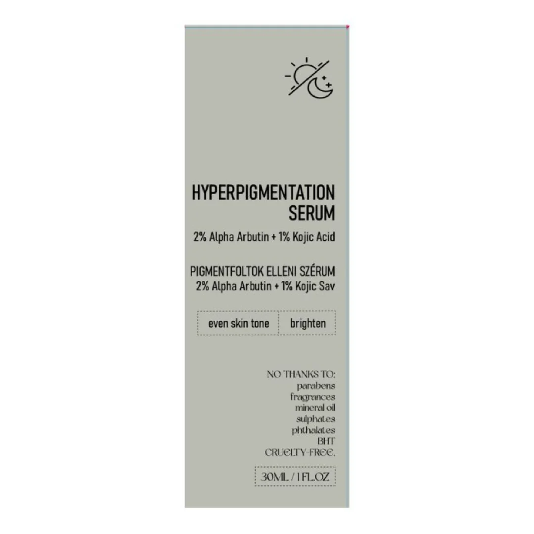 Ser pentru hiperpigmentare cu 2% Alfa Arbutin + 1% Acid Kojic, 30 ml, Nerds