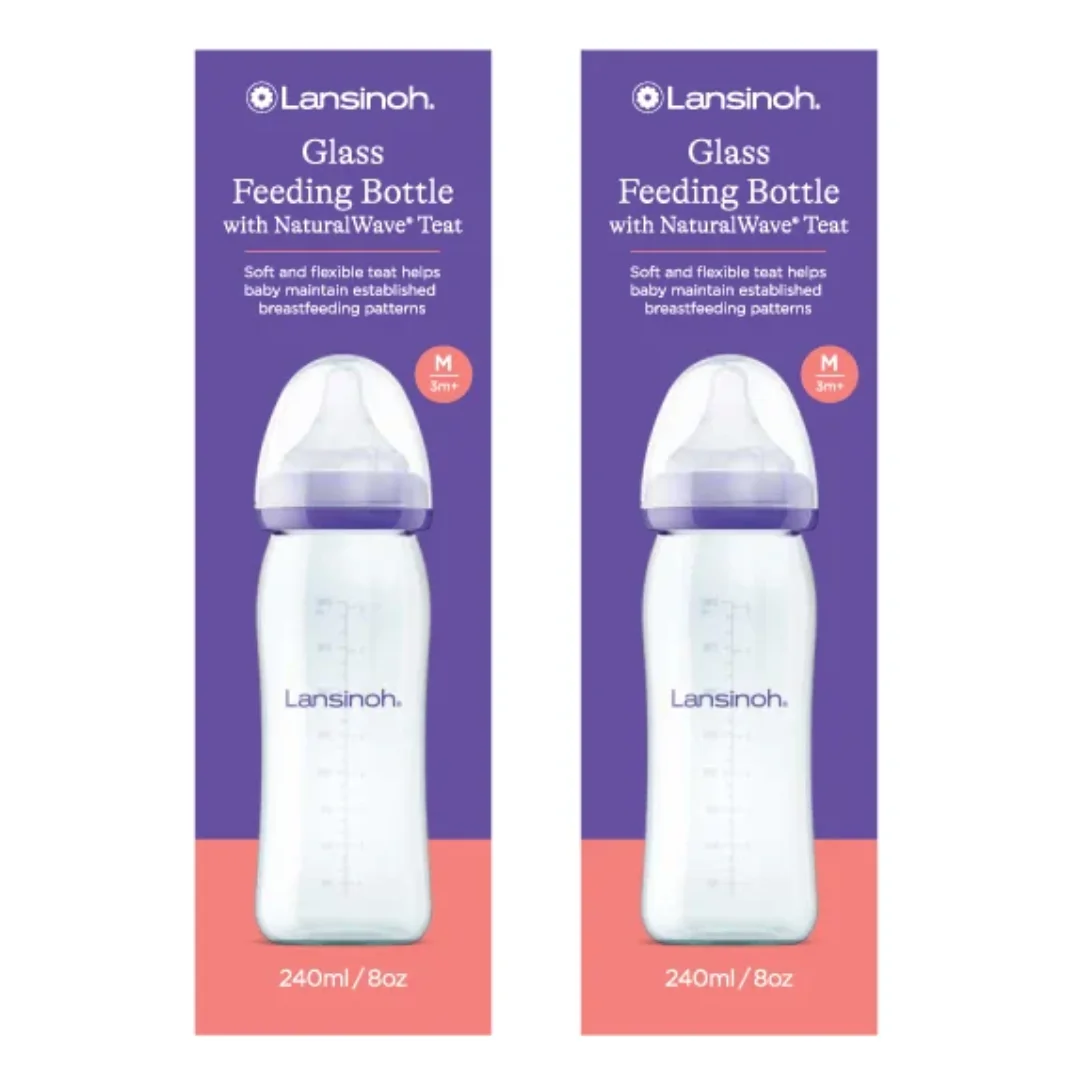 Pachet biberoane din sticla, 2*240 ml, Lansinoh