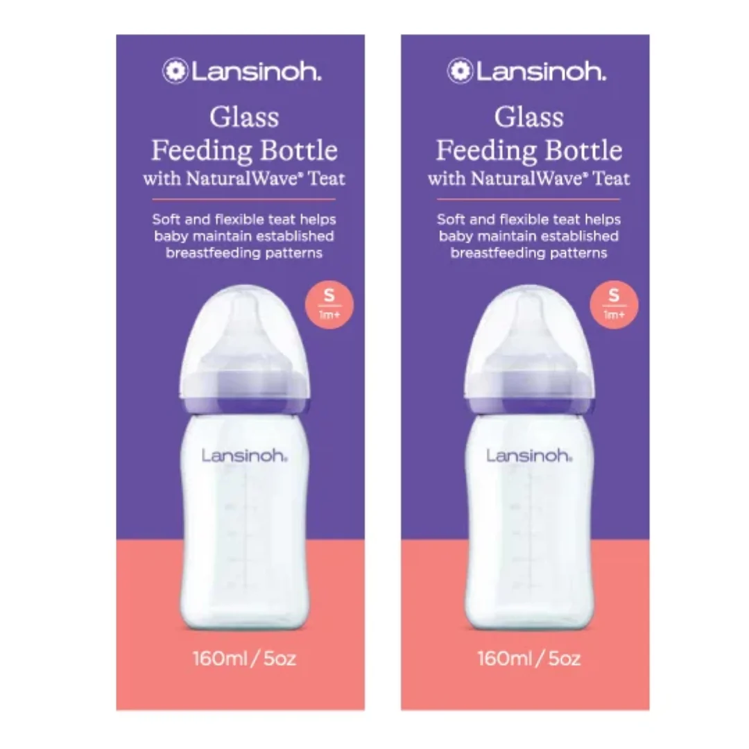 Pachet biberoane din sticla, 2*160 ml, Lansinoh