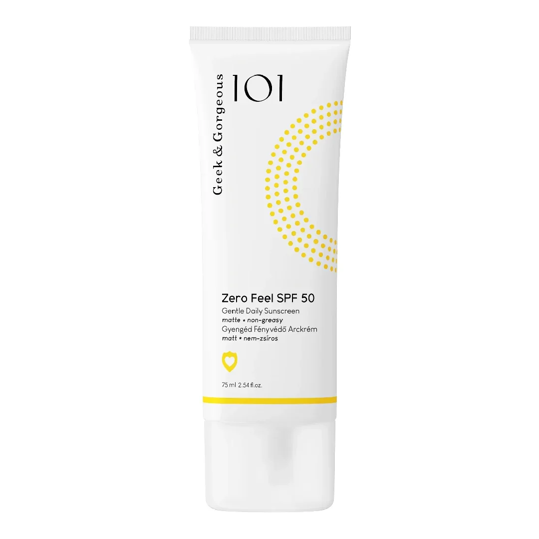 Crema de fata cu SPF 50 pentru protectie solara zilnica Zero Feel, 75 ml, Geek & Gorgeous