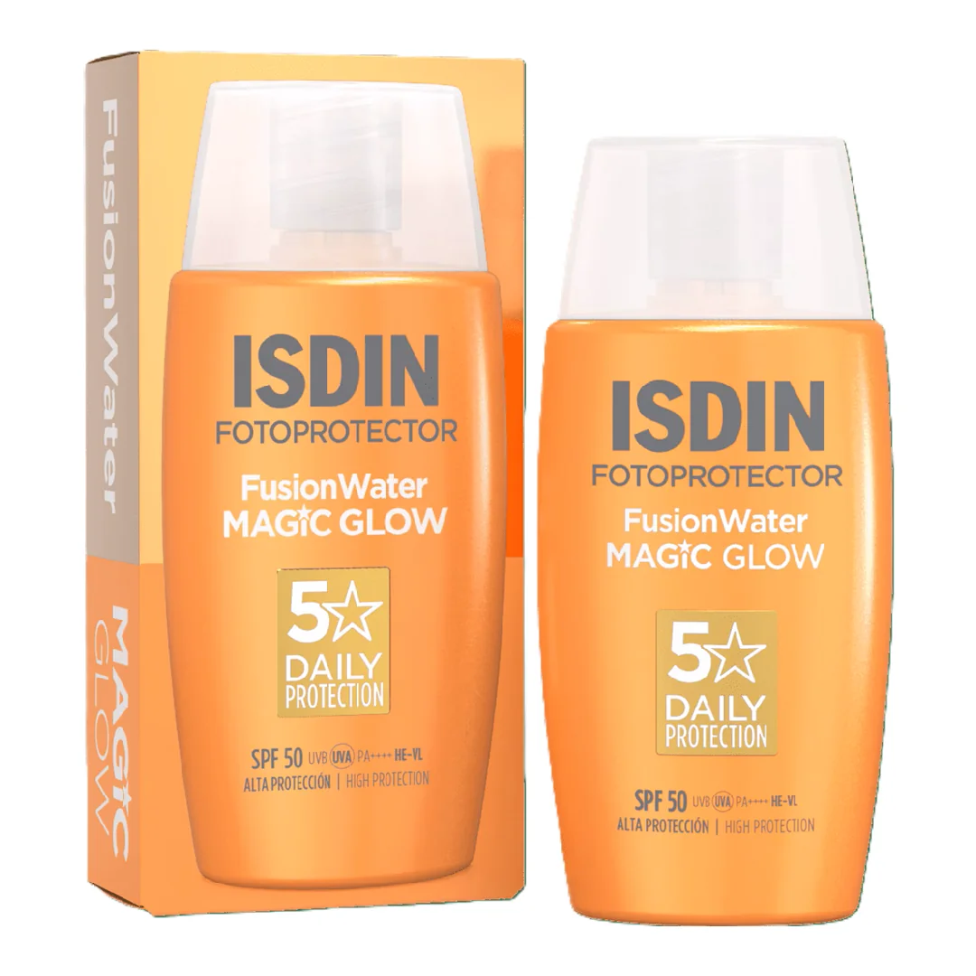 Crema iluminatoare SPF50 PA++++ Fusion Water Magic Glow, 50 ml, Isdin