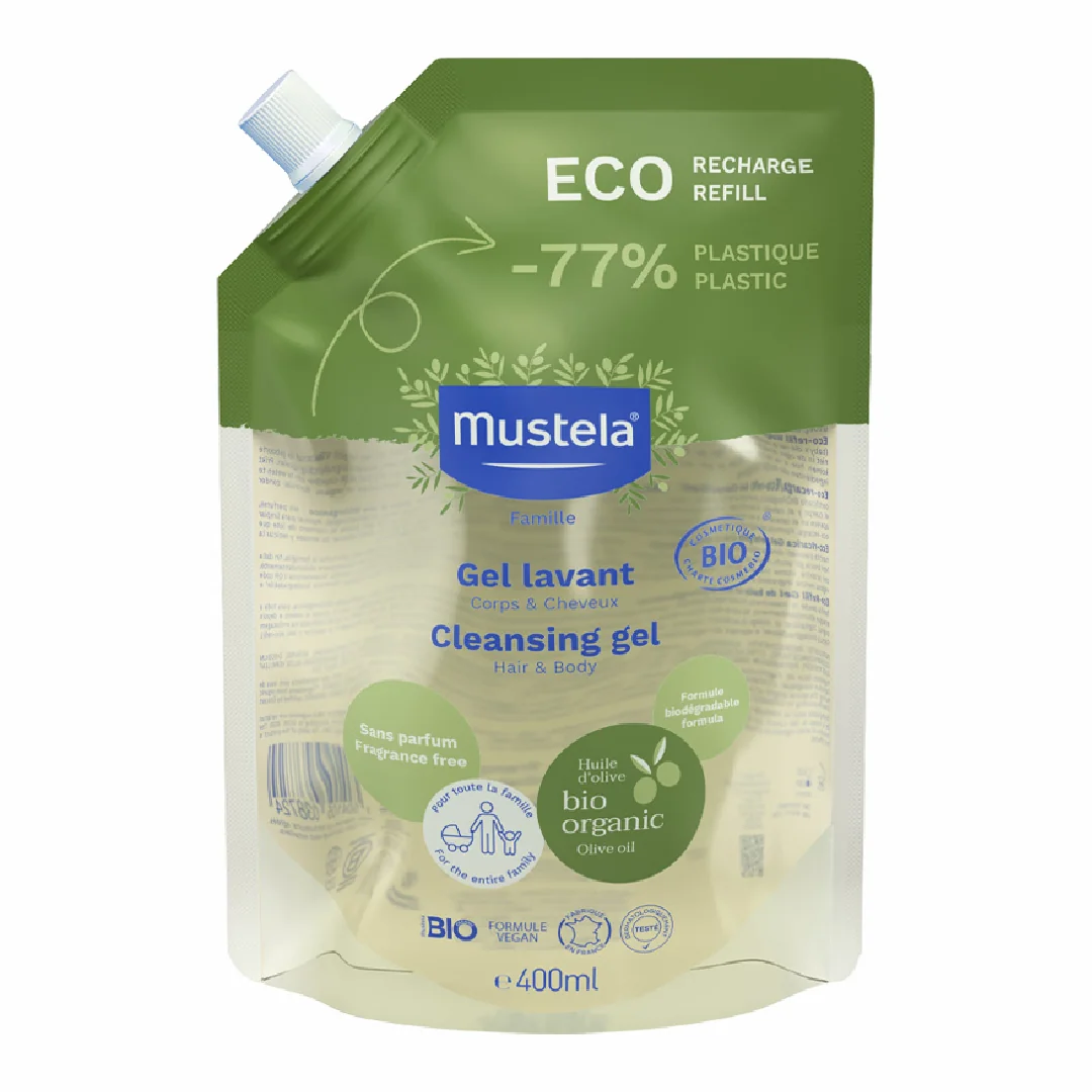 Rezerva Gel de curatare Bio par si corp, 400 ml, Mustela
